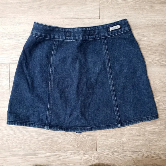 Brandy Melville button up blue denim mini skirt size 25 Y2K - Picture 2 of 6